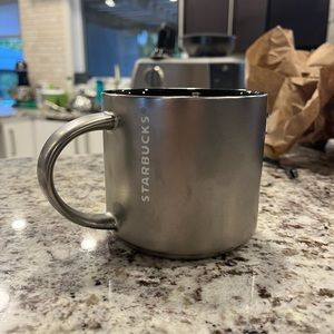 Starbucks Matte silver 14oz mug 2014